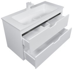 Тумба под раковину подвесная Uperwood Modul 2930205356 95x44, белая/графит