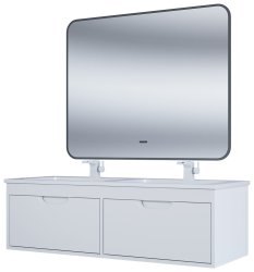 Тумба под двойную раковину Uperwood Modul TModul120W 120x44 подвесная, матовая, белая