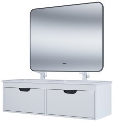 Тумба под двойную раковину Uperwood Modul TModul120WG 120x44 подвесная, матовая, белая/графит
