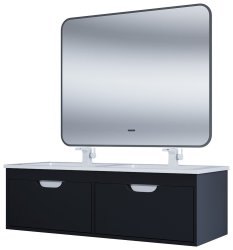 Тумба под двойную раковину Uperwood Modul TModul120B 120x44 подвесная, матовая, черная