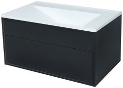 Тумба под раковину подвесная Uperwood Lotus 39340205461 80x49, Premium, черная