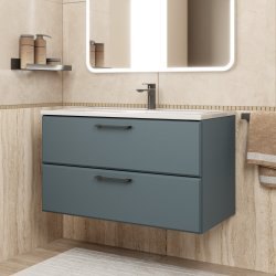 Тумба под раковину Uperwood Foster New TFosterNEW90g 90x45 подвесная, серый графит