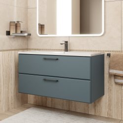 Тумба под раковину Uperwood Foster New TFosterNEW100g 100x45 подвесная, серый графит
