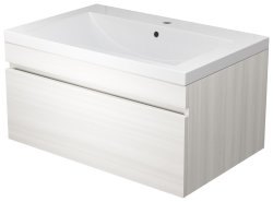 Тумба под раковину Uperwood Eva 3930213464 75x47 подвесная, Дуб Харбор Белый, выдвижной ящик
