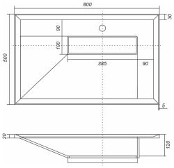 Раковина Uperwood Lotus Quartz 29192033 80x50, черная матовая, уголь