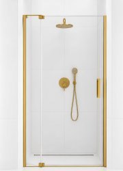 Душевая дверь Cezares SLIDER SLIDER-B-1-80/90-C-BORO 80x195 распашная, профиль матовое золото