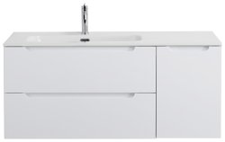 Тумба под раковину BelBagno Etna ETNA-1200-2C-1A-SO-BL-L 120,9x46,2 подвесная, белый глянцевый