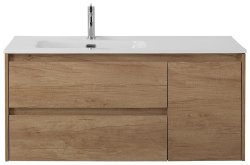 Тумба под раковину BelBagno Kraft KRAFT-1000-2C-1A-SO-RNN-L 100x46 подвесная, дуб небраска натуральный