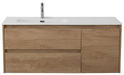 Тумба под раковину BelBagno Kraft KRAFT-1200-2C-1A-SO-RNN-L 120x46 подвесная, дуб небраска натуральный
