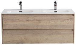 Тумба под раковину BelBagno Kraft KRAFT-1200-2C-SO-2-RGB 120x46 подвесная, дуб галифакс белый