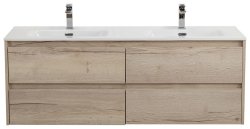 Тумба под раковину BelBagno Kraft KRAFT-1200-4C-SO-2-RGB 120x46 подвесная, дуб галифакс белый