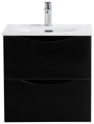 Тумба под раковину BelBagno Marino-Cer-Mini MARINO-CER-MINI-600-2C-SO-NL-P 59,6x39 подвесная, черный глянцевый