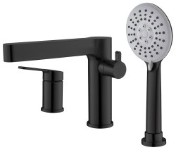 Смеситель на борт ванны BelBagno DELTA DEL-BVD3-NERO, черный матовый