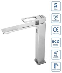 Смеситель для раковины BelBagno Luce LUC-LMC-CRM высокий, хром