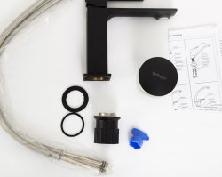 Смеситель для раковины BelBagno Luce LUC-LVM-NERO, черный матовый