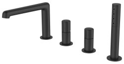 Смеситель на борт ванны BelBagno UNO UNO-BVD4-NERO, черный матовый