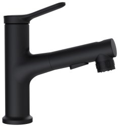 Смеситель для раковины BelBagno BB-LVMD-NERO-W0 с выдвижным изливом, черный матовый
