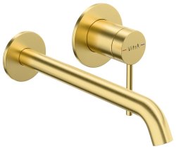Смеситель для раковины VitrA Minimax Round A4354925EXP встраиваемый, брашированное золото