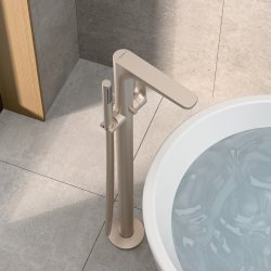 Напольный смеситель для ванны VitrA Root Round A4274134EXP, брашированный никель