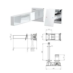 Смеситель для раковины TESKA Alax E5308 встраиваемый, черный