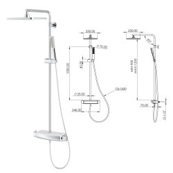 Душевая система TESKA MIRA DK2921C, черное стекло