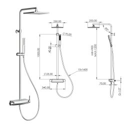 Душевая система TESKA MIRA DK2981, черный
