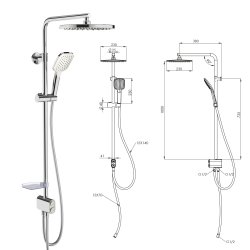 Душевая система TESKA TENA DR2820C, хром