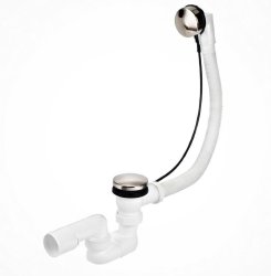 Слив-перелив для ванны PLASTBRNO EVSC15T полуавтоматический длина 61 см оружейный металл