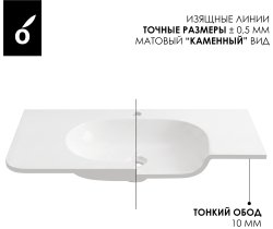 Раковина Oliveeka Milu 80x50 с отверстием под смеситель, белая