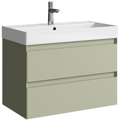 Тумба с раковиной Aqwella Геометрия GE01082SH 81x48 подвесная, зеленый шалфей