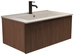 Тумба под раковину ZOV Кито K80DT 79x43 подвесная, темный/Тростник