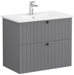 Тумба с раковиной VitrA Root Groove 69438 76x45 подвесная, матовый серый