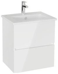 Тумба с раковиной VitrA Mia Plus Square 69730 60x46 подвесная, глянцевый белый
