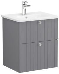 Тумба с раковиной VitrA Root Groove 69417 56x45 подвесная, матовый серый