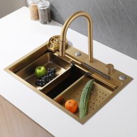 Кухонная мойка ABBER Wasser kreis AF2194G 68x46 стальная, золото