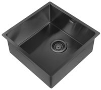 Кухонная мойка ABBER Wasser kreis AF2195MB 44x44 стальная, черный матовый