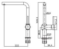 Смеситель для кухни AQG Metropol l 05MEL500CR, хром