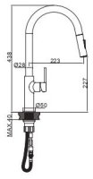 Смеситель для кухни AQG Sort 05SOR510NG, черный матовый
