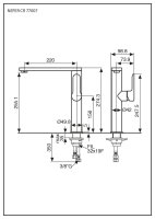 Смеситель для кухни Emmevi Nefer 77007QO, кварц/золото