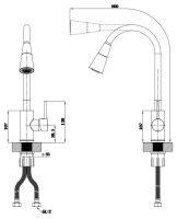 Смеситель для кухни ESKO Kitchen K47GMG с гибким изливом, оружейная сталь