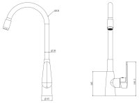 Смеситель для кухни ESKO K48GW с гибким изливом, золото
