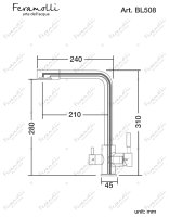 Смеситель для кухни Feramolli Ele BL508, черный