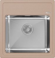 Кухонная мойка Florentina Комби 21.455.B0480.107 48x51 из кварцевого композита и нержавеющей стали, песочный