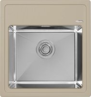 Кухонная мойка Florentina Комби 21.455.B0480.202 48x51 из кварцевого композита и нержавеющей стали, шампань