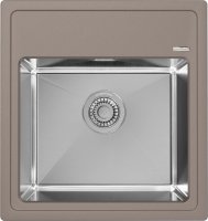Кухонная мойка Florentina Комби 21.455.B0480.305 48x51 из кварцевого композита и нержавеющей стали, грей