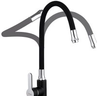 Смеситель для кухни FRAP H42 F4042 с гибким изливом, черный