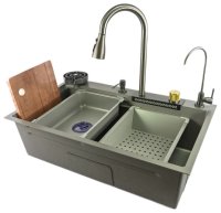 Кухонная мойка Fmark FSC003T 75x46 стальная, серый