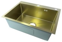 Кухонная мойка Fmark FSC6050C 60x50 стальная, матовое золото