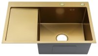 Кухонная мойка Fmark FSC7550C-R 75x50 стальная, матовое золото