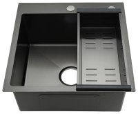 Кухонная мойка GAPPO GS5050-6 50x50 стальная, оружейная сталь